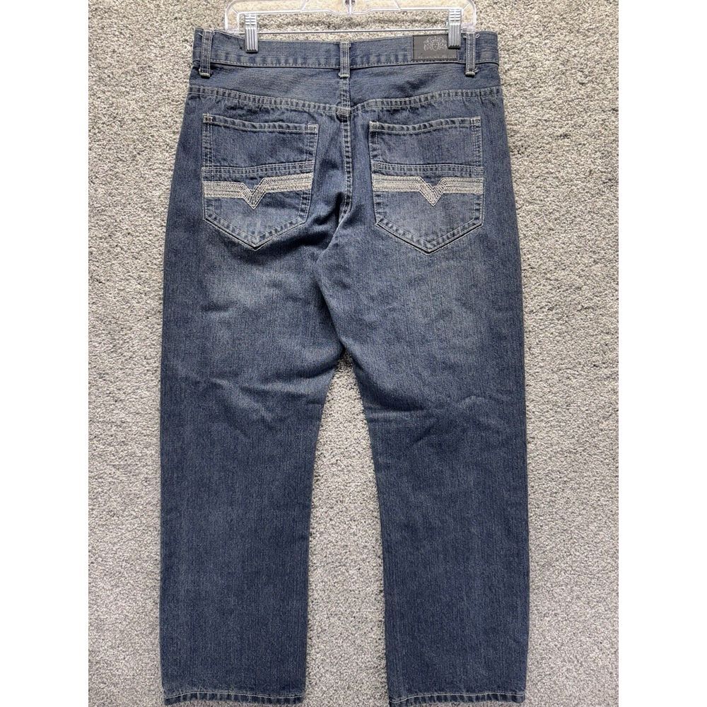 Marx & Dutch Men's Straight Leg Jeans Med Wash Size 34 X‎ 30 Embroidered Pocket